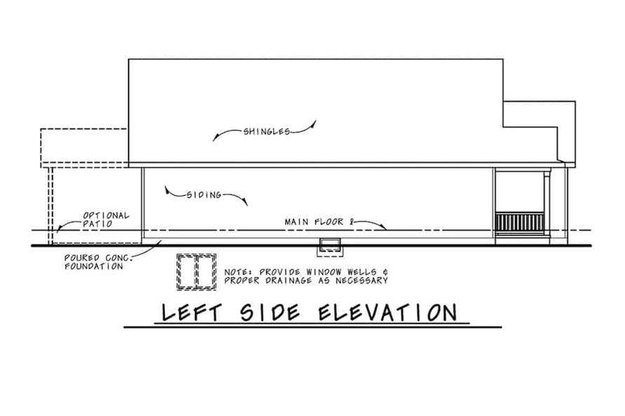 120-2651: Home Plan Left Elevation