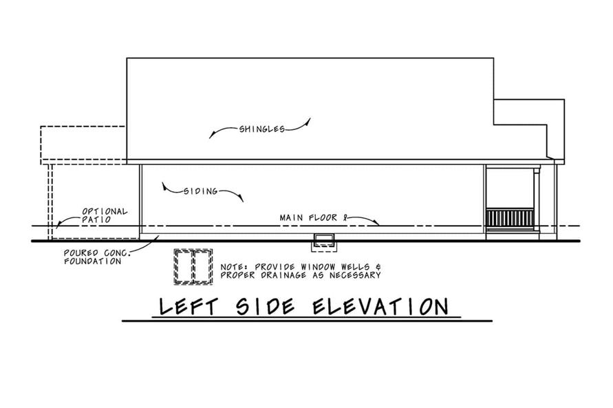 120-2651: Home Plan Left Elevation
