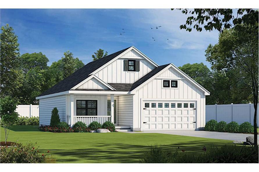 2-Bedroom, 1387 Sq Ft Ranch House - Plan #120-2651 - Front Exterior