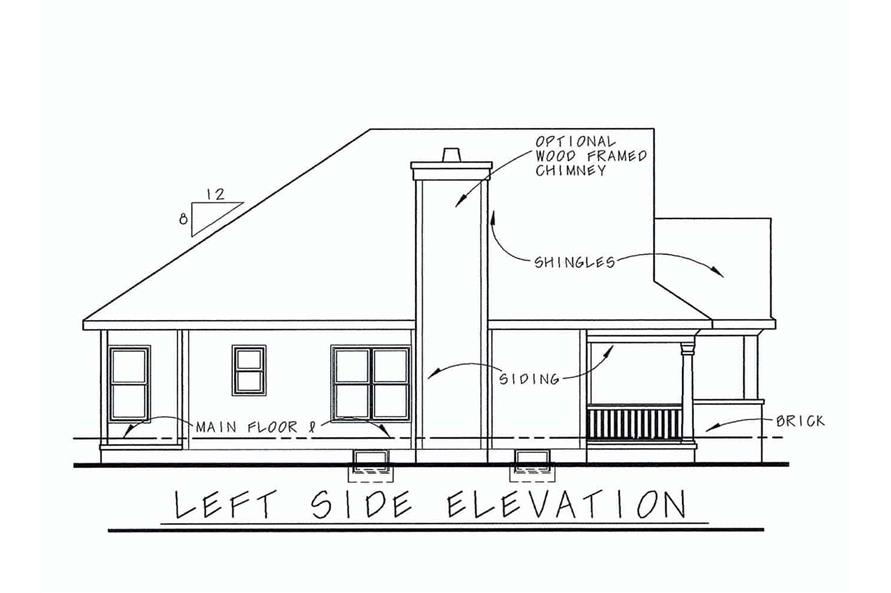 120-2654: Home Plan Left Elevation