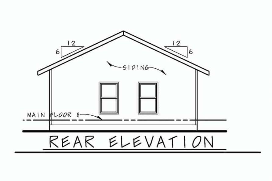 120-2655: Home Plan Rear Elevation