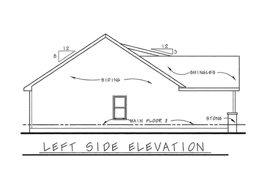 Home Plan Left Elevation of this 3-Bedroom,1699 Sq Ft Plan -120-2657