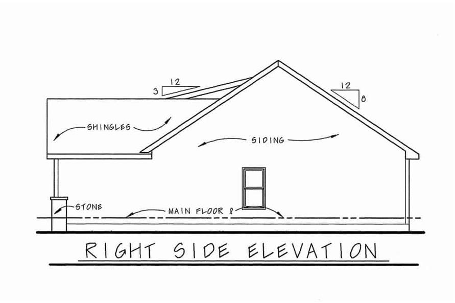 Home Plan Right Elevation of this 3-Bedroom,1699 Sq Ft Plan -120-2657