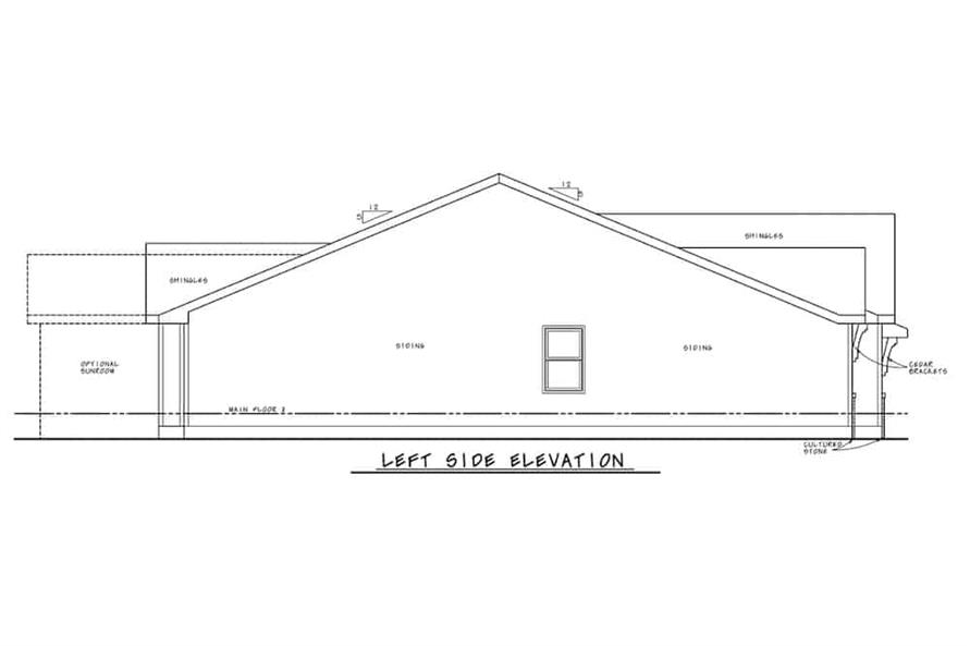 Home Plan Left Elevation of this 2-Bedroom,1664 Sq Ft Plan -120-2660