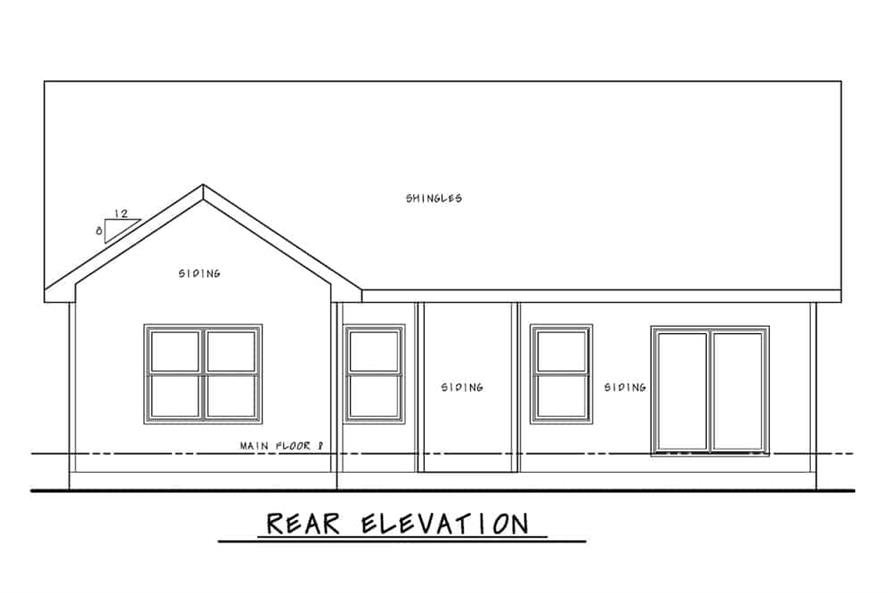 120-2660: Home Plan Rear Elevation