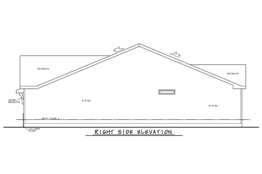 Home Plan Right Elevation of this 2-Bedroom,1664 Sq Ft Plan -120-2660