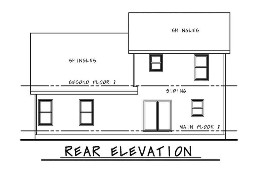 120-2663: Home Plan Rear Elevation