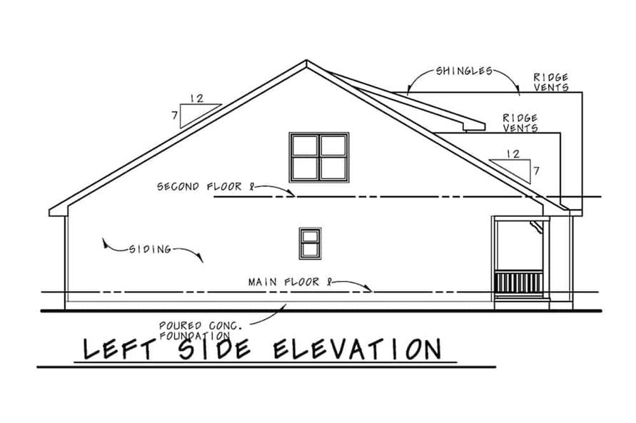 120-2665: Home Plan Left Elevation