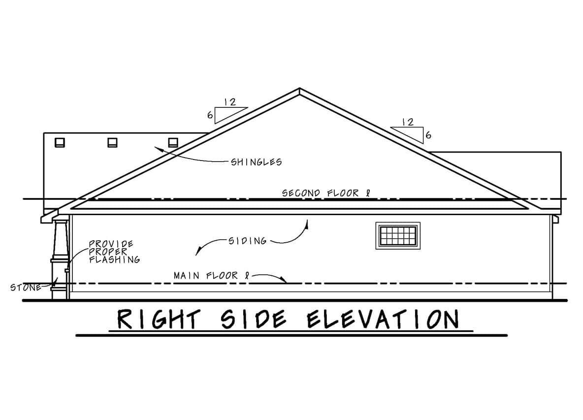 Home Plan Right Elevation of this 3-Bedroom,1898 Sq Ft Plan -120-2666