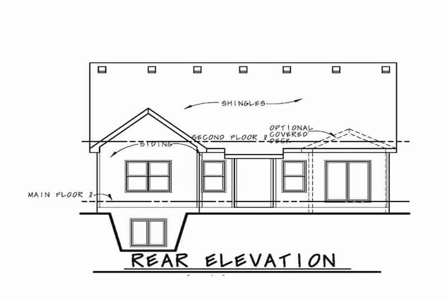 120-2666: Home Plan Rear Elevation