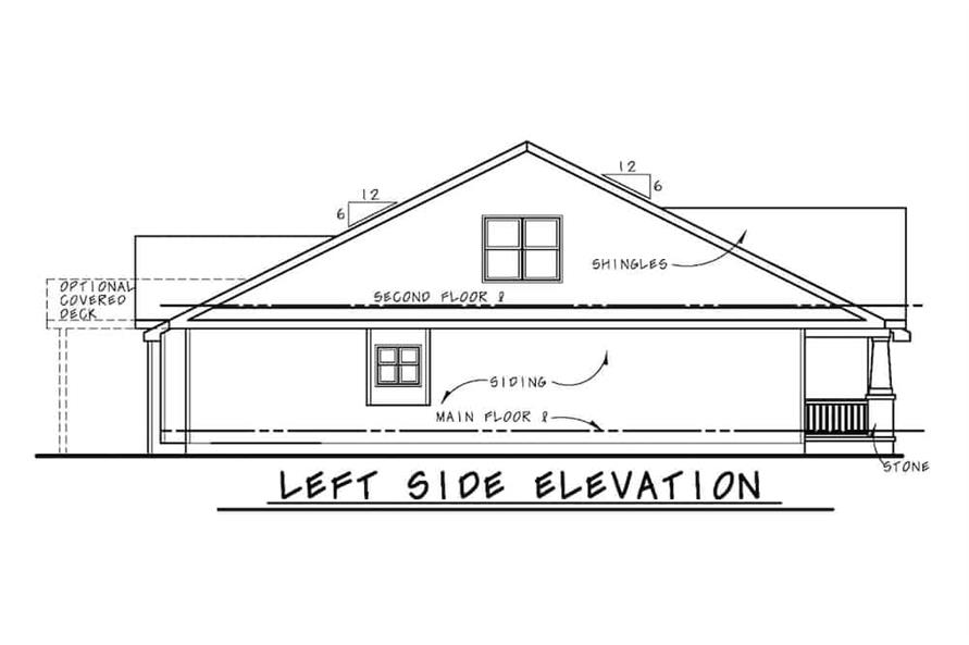 Home Plan Left Elevation of this 3-Bedroom,1898 Sq Ft Plan -120-2666