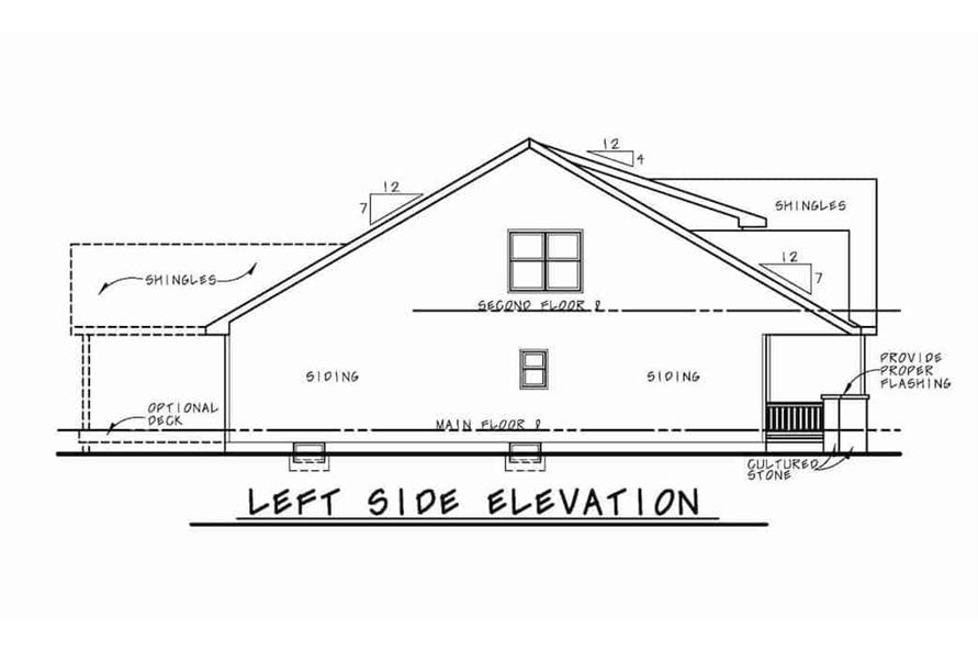 Home Plan Left Elevation of this 4-Bedroom,2232 Sq Ft Plan -120-2667