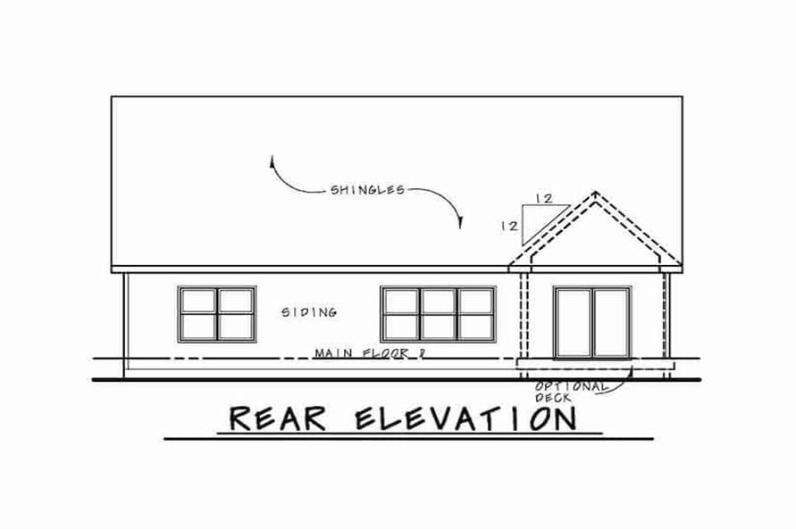 Home Plan Rear Elevation of this 4-Bedroom,2232 Sq Ft Plan -120-2667
