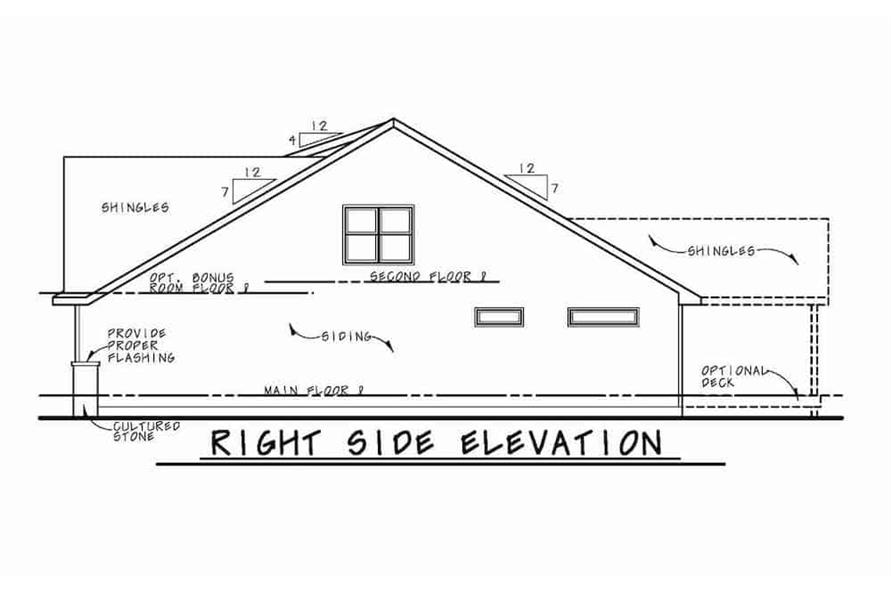 120-2667: Home Plan Right Elevation