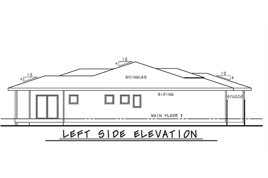 120-2675: Home Plan Left Elevation