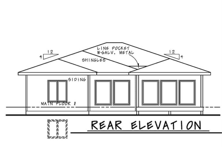 Home Plan Rear Elevation of this 3-Bedroom,1872 Sq Ft Plan -120-2675