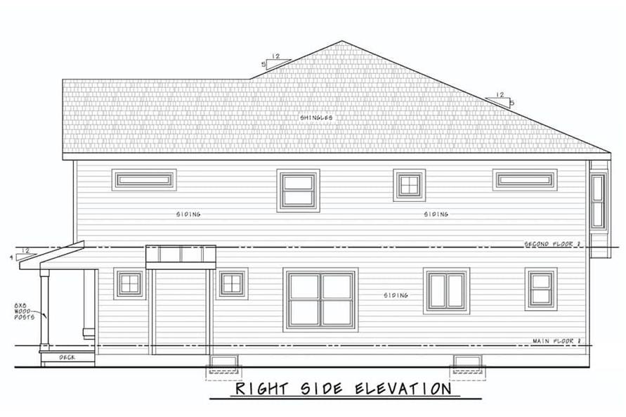 Home Plan Right Elevation of this 2-Bedroom,1399 Sq Ft Plan -120-2679
