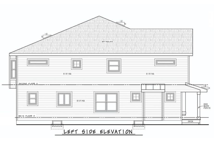 Home Plan Left Elevation of this 2-Bedroom,1399 Sq Ft Plan -120-2679