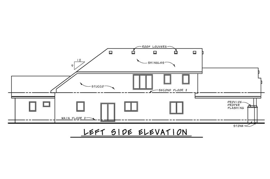 Home Plan Left Elevation of this 3-Bedroom,2782 Sq Ft Plan -120-2685