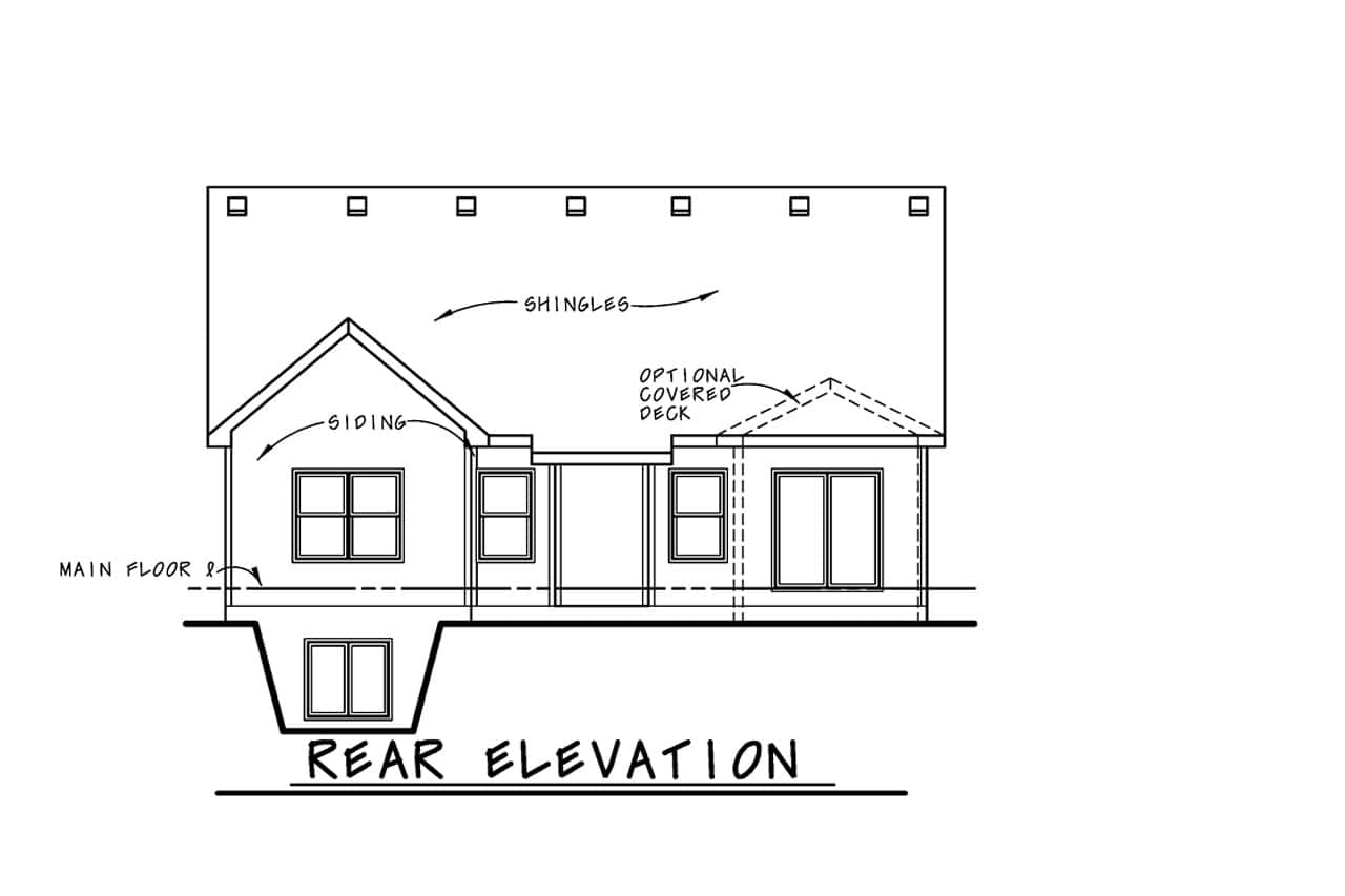Home Plan Rear Elevation of this 2-Bedroom,1596 Sq Ft Plan -120-2686