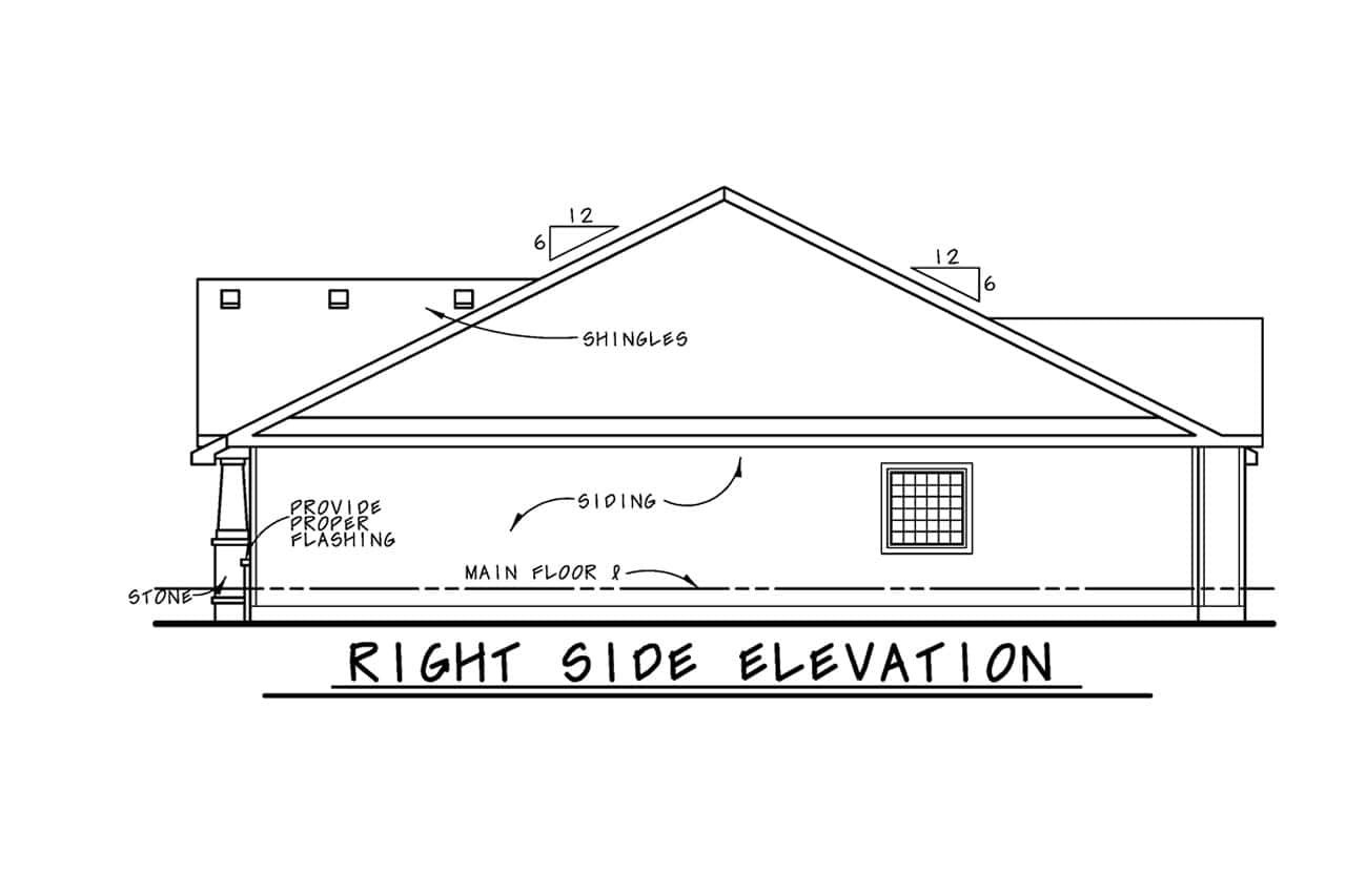 Home Plan Right Elevation of this 2-Bedroom,1596 Sq Ft Plan -120-2686