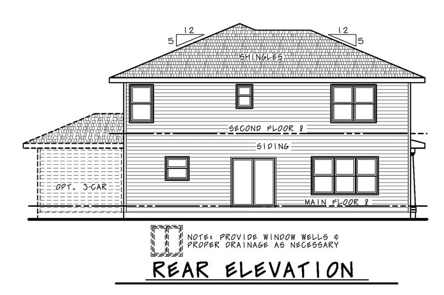 120-2689: Home Plan Rear Elevation