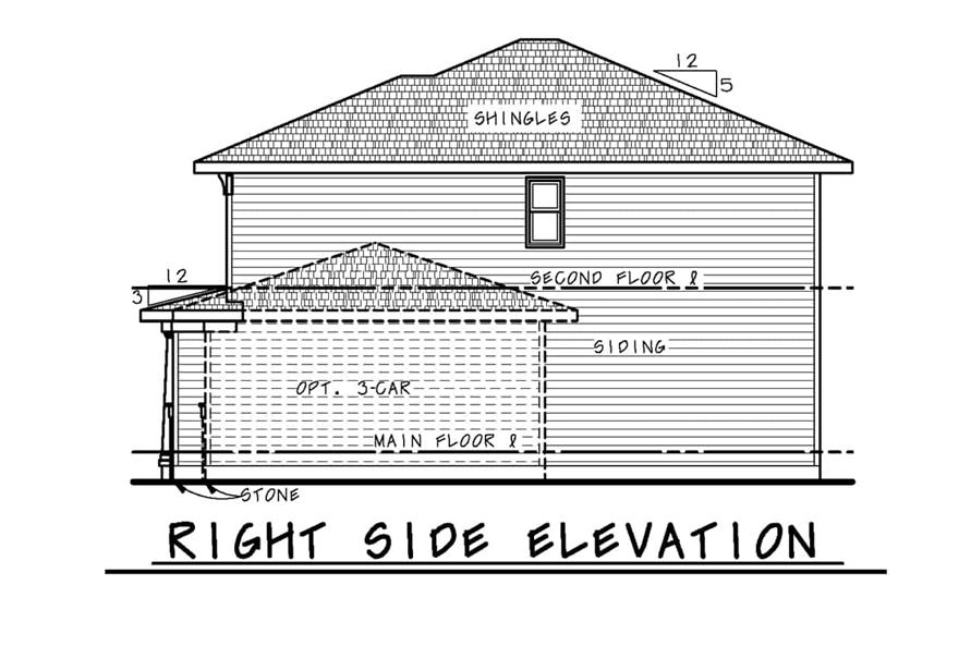 Home Plan Right Elevation of this 4-Bedroom,2321 Sq Ft Plan -120-2689