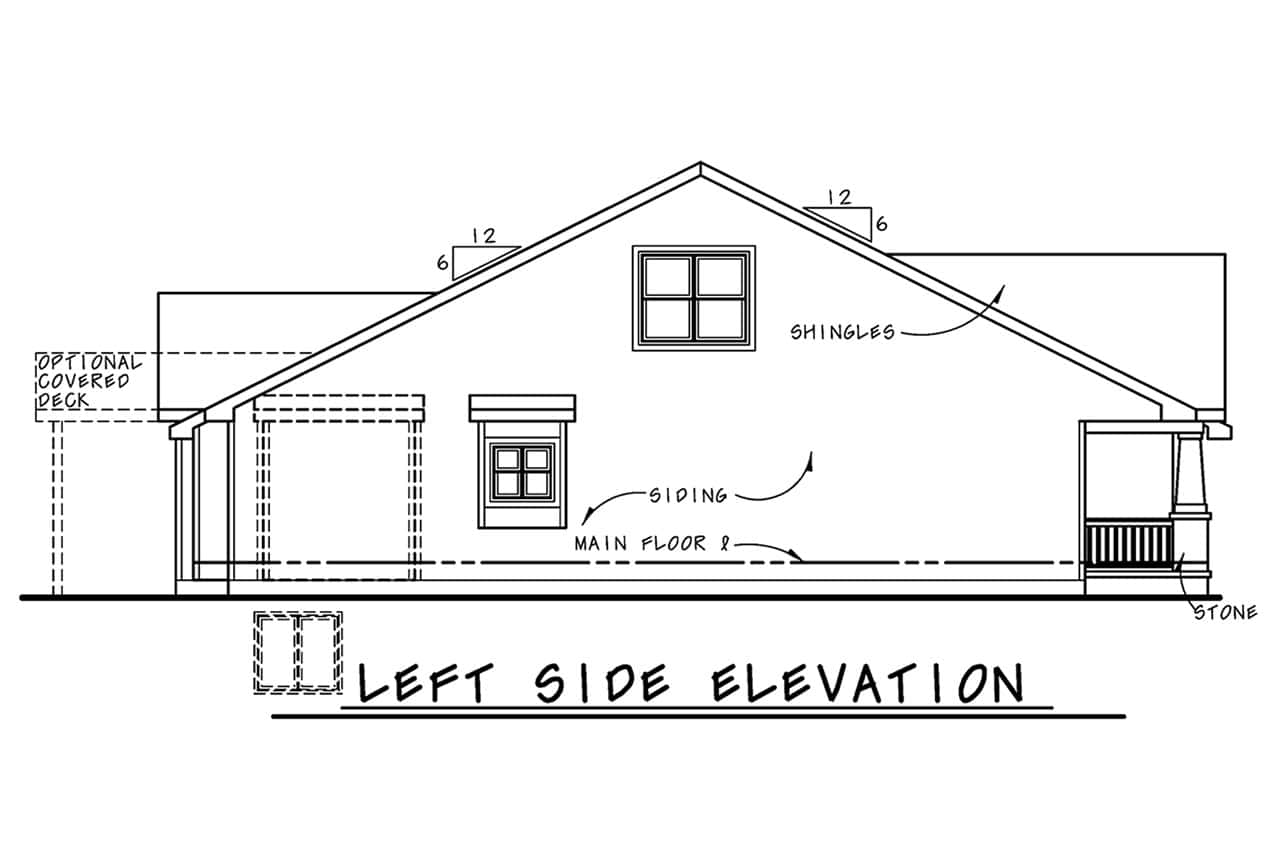 Home Plan Left Elevation of this 3-Bedroom,1898 Sq Ft Plan -120-2692