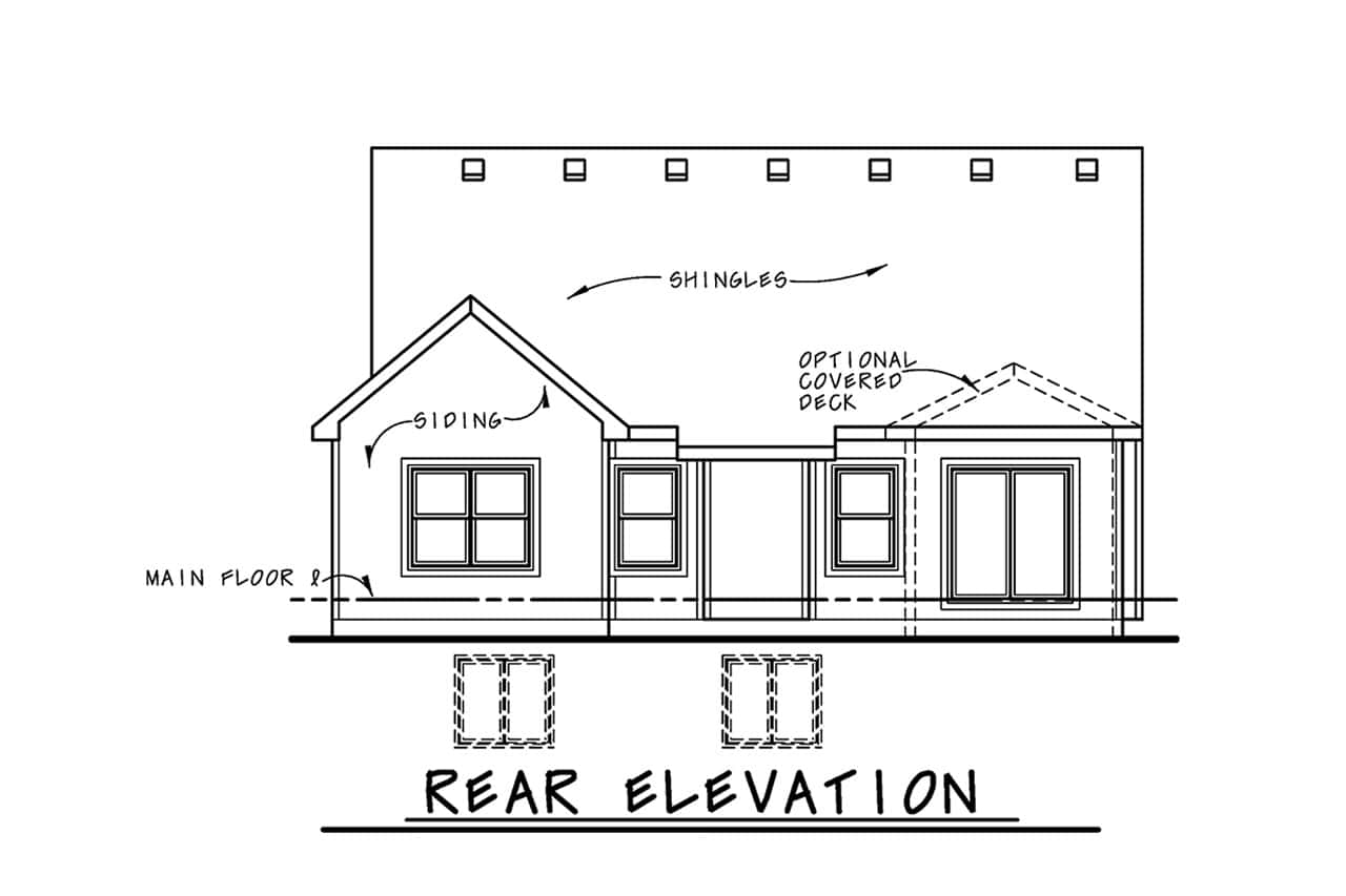 Home Plan Rear Elevation of this 3-Bedroom,1898 Sq Ft Plan -120-2692
