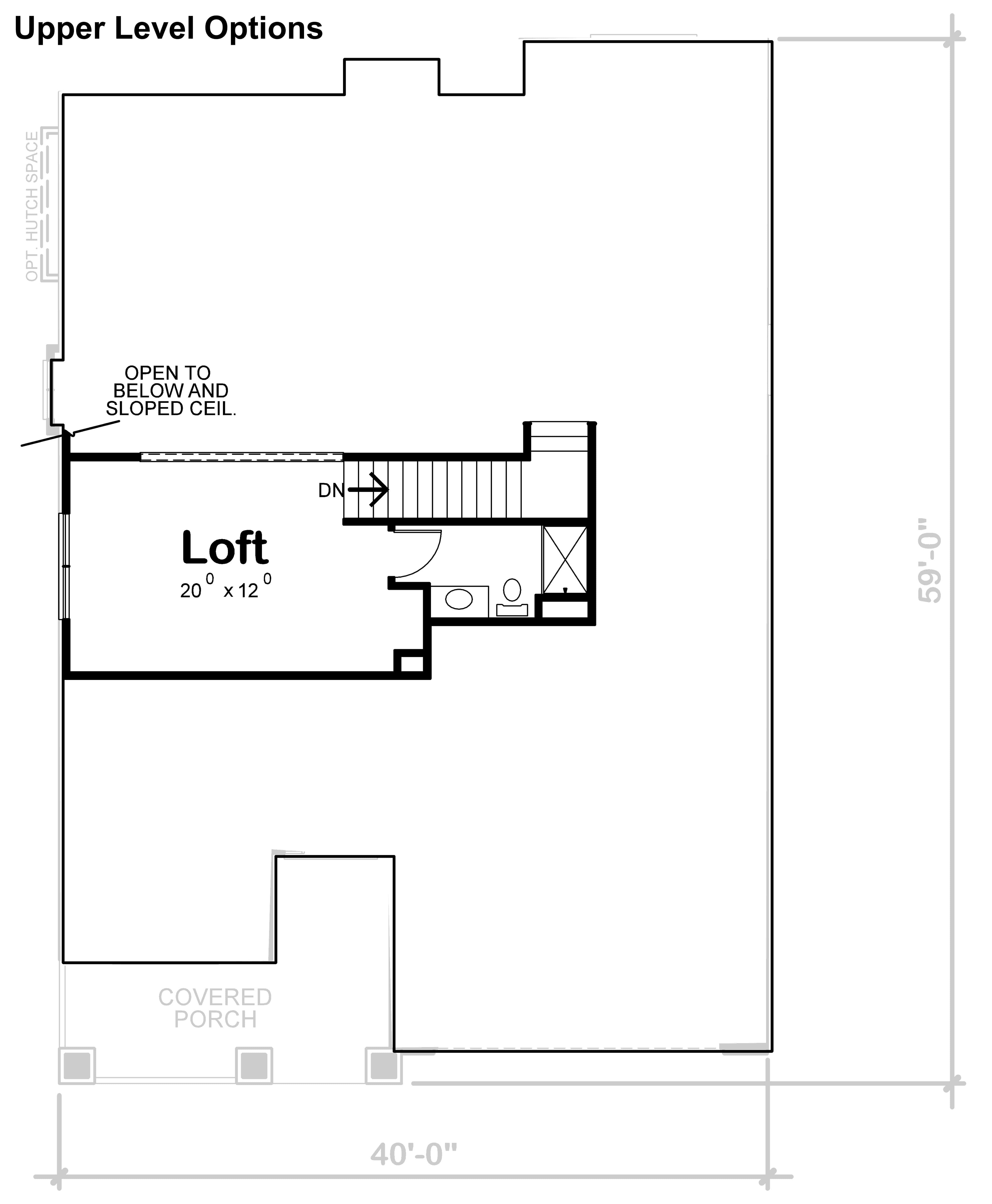 Upper Level of Farmhouse Plan #120-2692