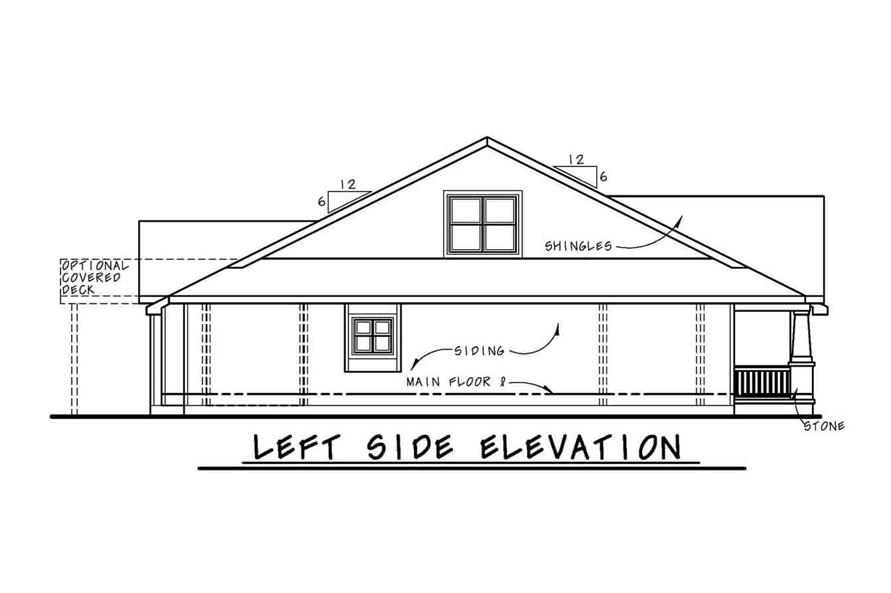 Home Plan Left Elevation of this 3-Bedroom,1898 Sq Ft Plan -120-2692