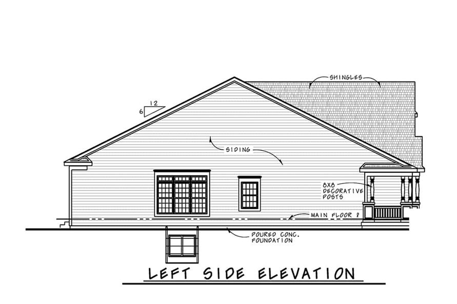 Home Plan Left Elevation of this 2-Bedroom,1844 Sq Ft Plan -120-2697