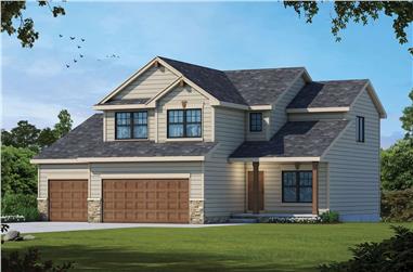 4-Bedroom, 2373 Sq Ft Farmhouse House Plan - 120-2704 - Front Exterior