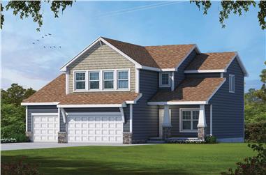 4-Bedroom, 2373 Sq Ft Farmhouse House Plan - 120-2705 - Front Exterior