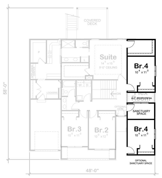 Traditional Home Plan - 4 Bedrms, 3.5 Baths - 2373 Sq Ft - #120-2706