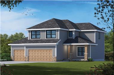 4-Bedroom, 2373 Sq Ft Traditional Home Plan - 120-2706 - Main Exterior