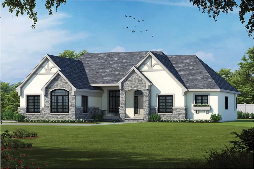 2-Bedroom, 2632 Sq Ft French House Plan - 120-2707 - Front Exterior