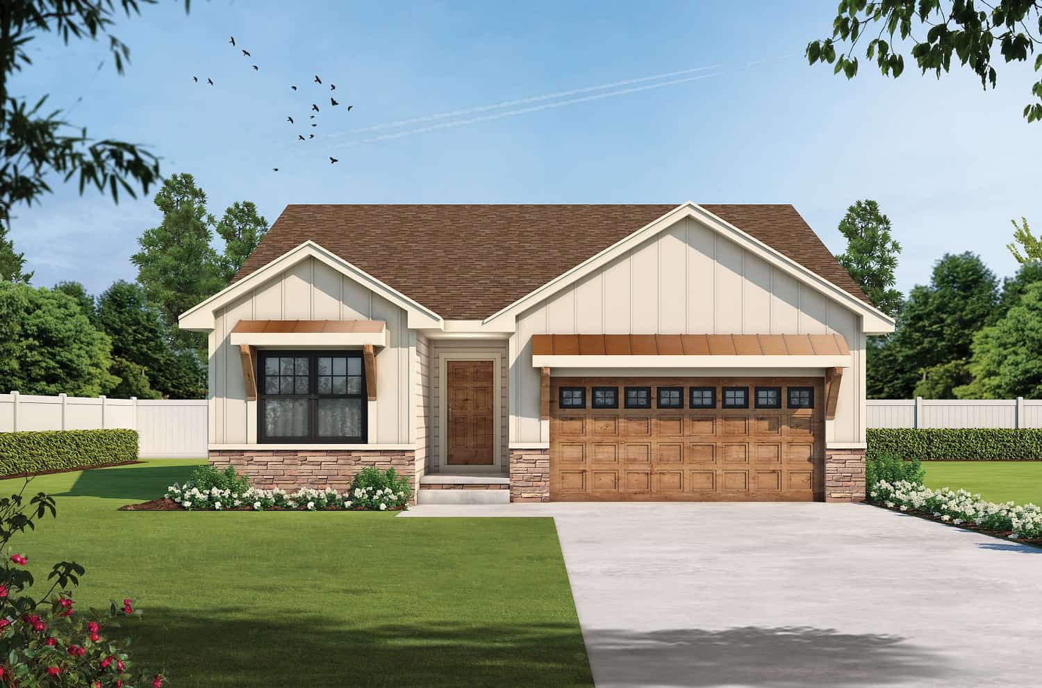 Front elevation of Cottage home (ThePlanCollection: House Plan #120-2712)