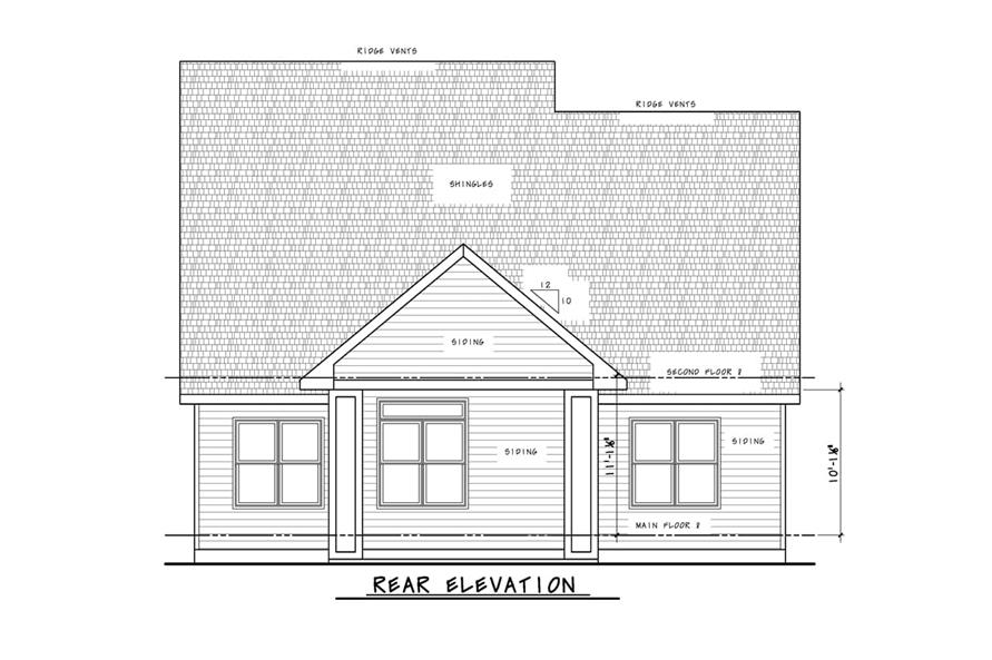 120-2720: Home Plan Rear Elevation