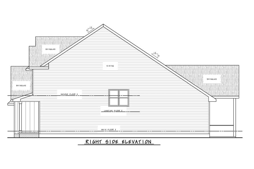 120-2720: Home Plan Right Elevation