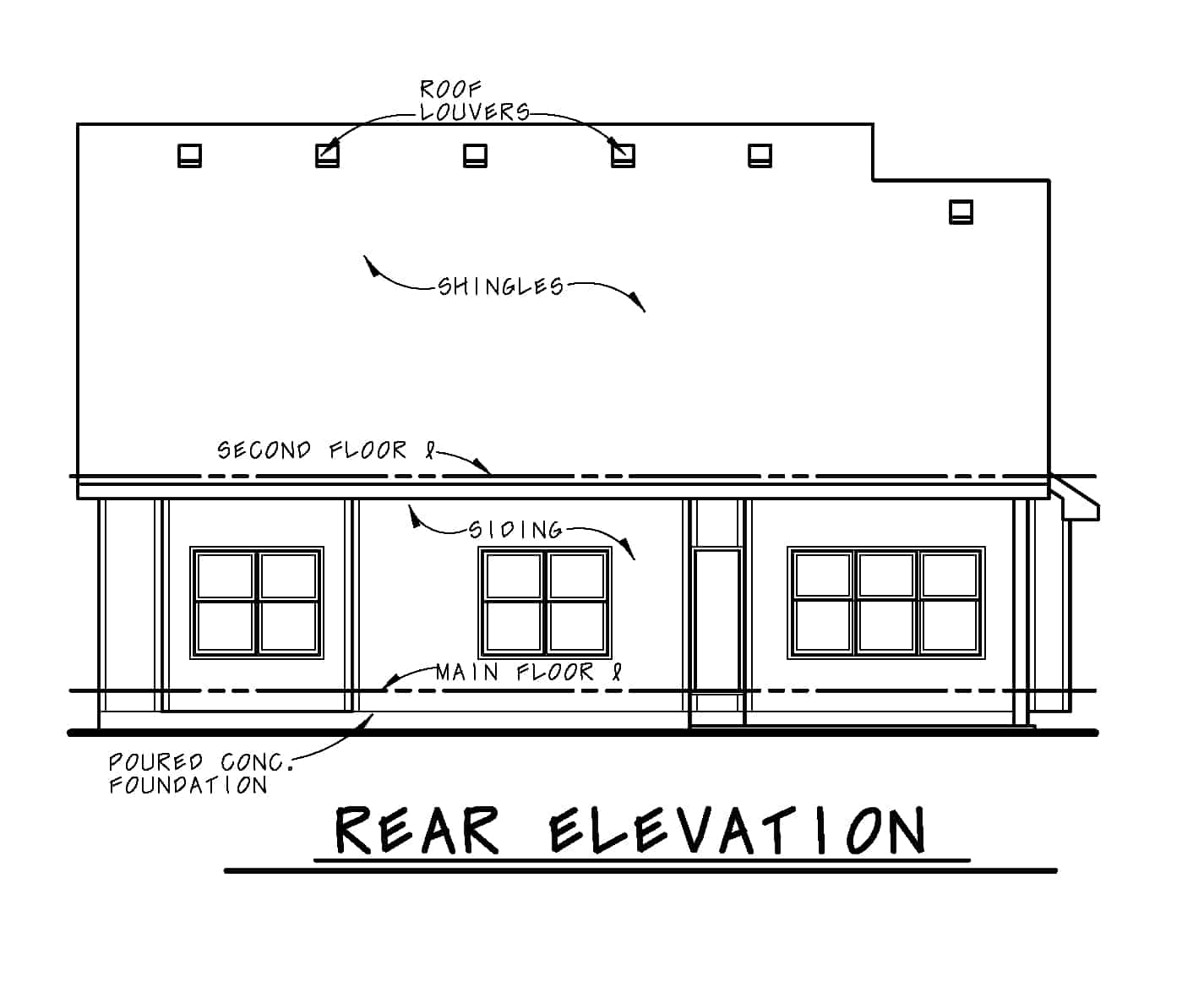 Home Plan Rear Elevation of this 3-Bedroom,1878 Sq Ft Plan -120-2724