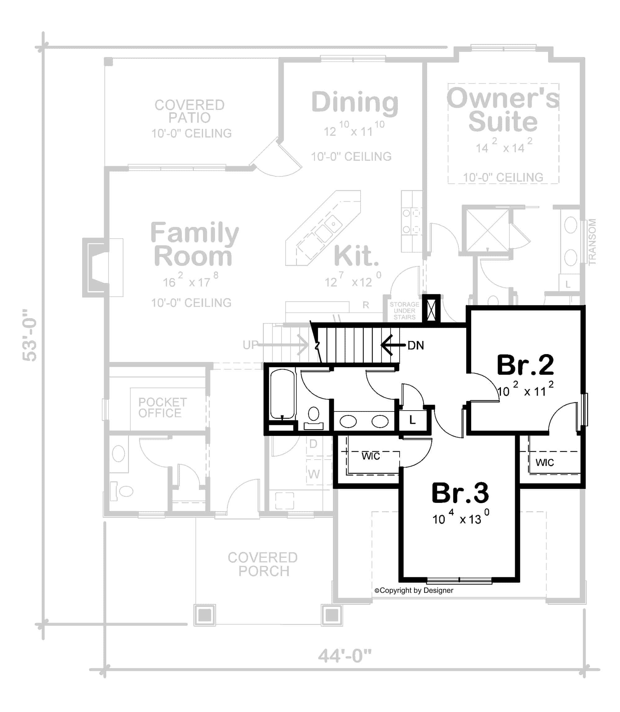 Upper Level of Craftsman Plan #120-2724