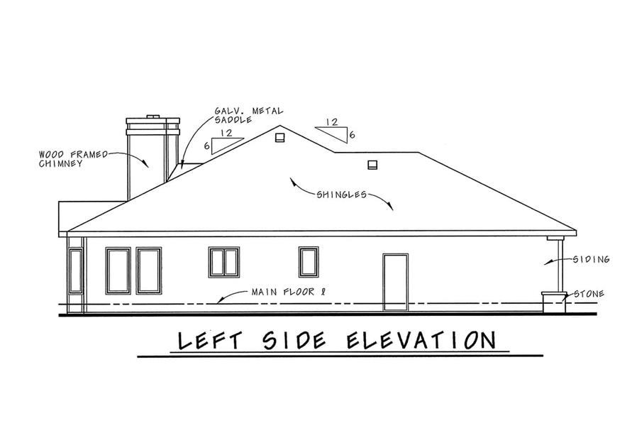 Home Plan Left Elevation of this 1-Bedroom,1840 Sq Ft Plan -120-2728