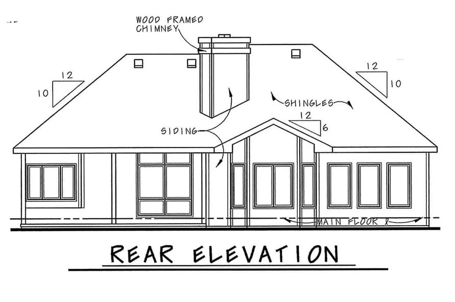 Home Plan Rear Elevation of this 1-Bedroom,1840 Sq Ft Plan -120-2728
