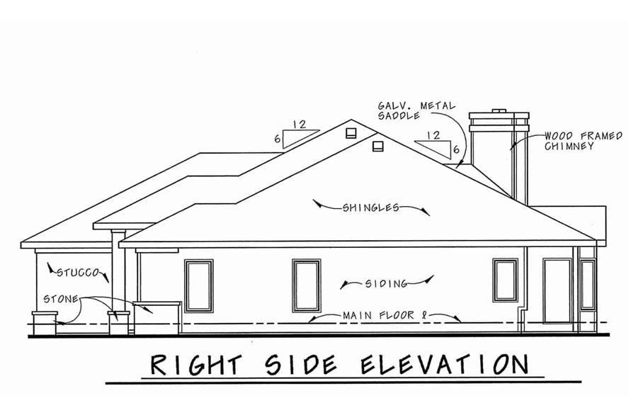 120-2728: Home Plan Right Elevation