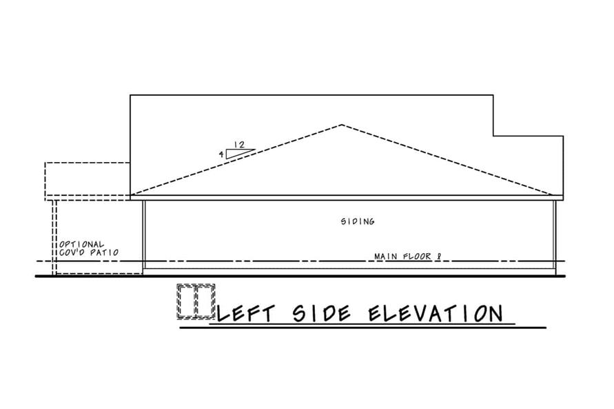 Home Plan Left Elevation of this 4-Bedroom,2774 Sq Ft Plan -120-2732