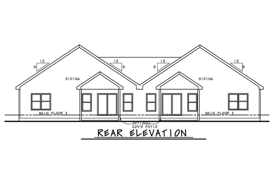 Home Plan Rear Elevation of this 4-Bedroom,2774 Sq Ft Plan -120-2732