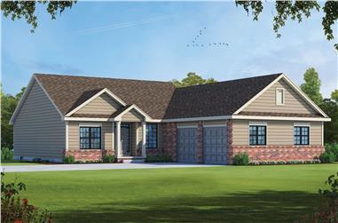 Traditional House Plan - 3 Bedrms, 2 Baths - 1837 Sq Ft