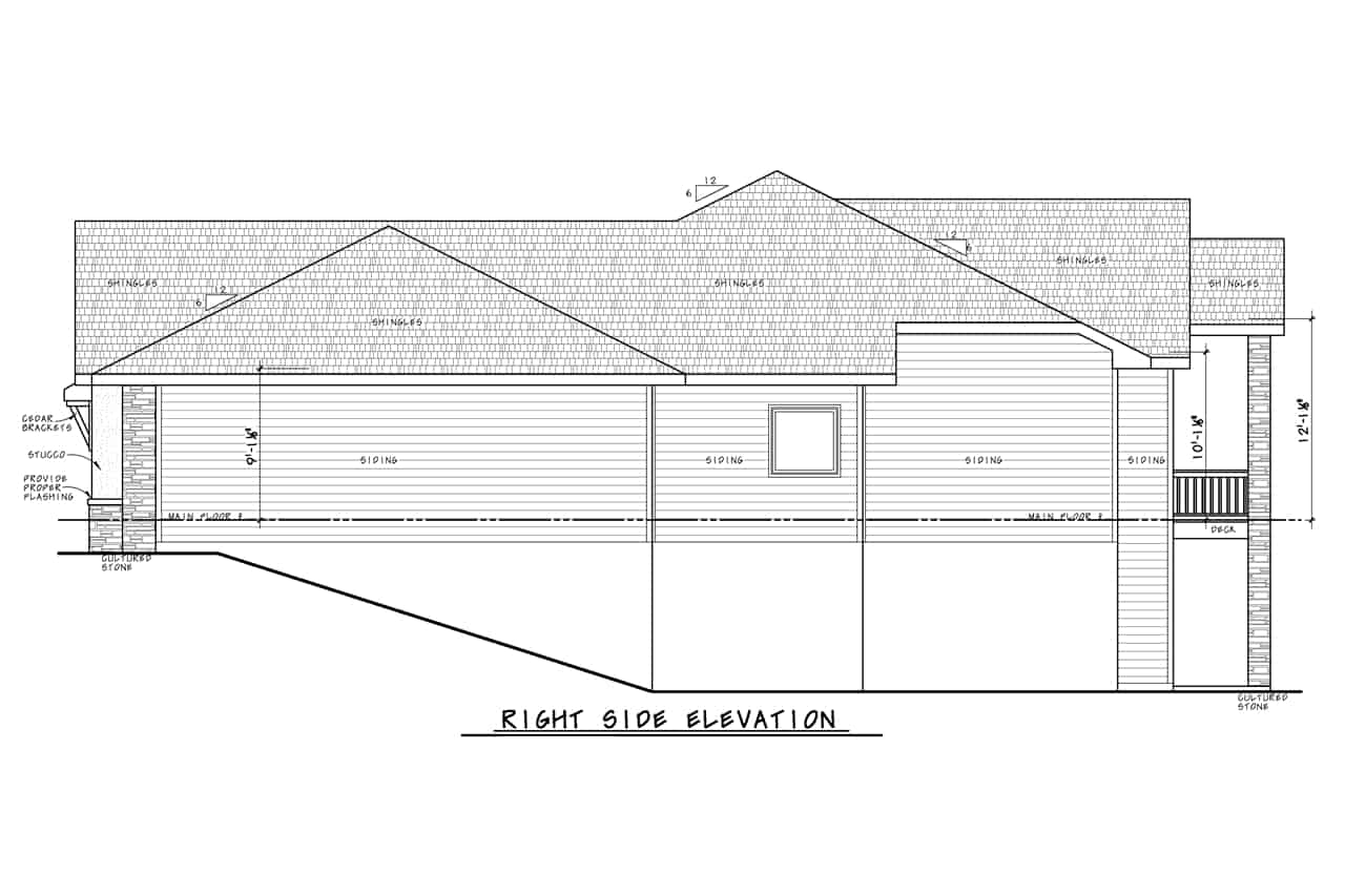 Home Plan Right Elevation of this 4-Bedroom,3929 Sq Ft Plan -120-2734