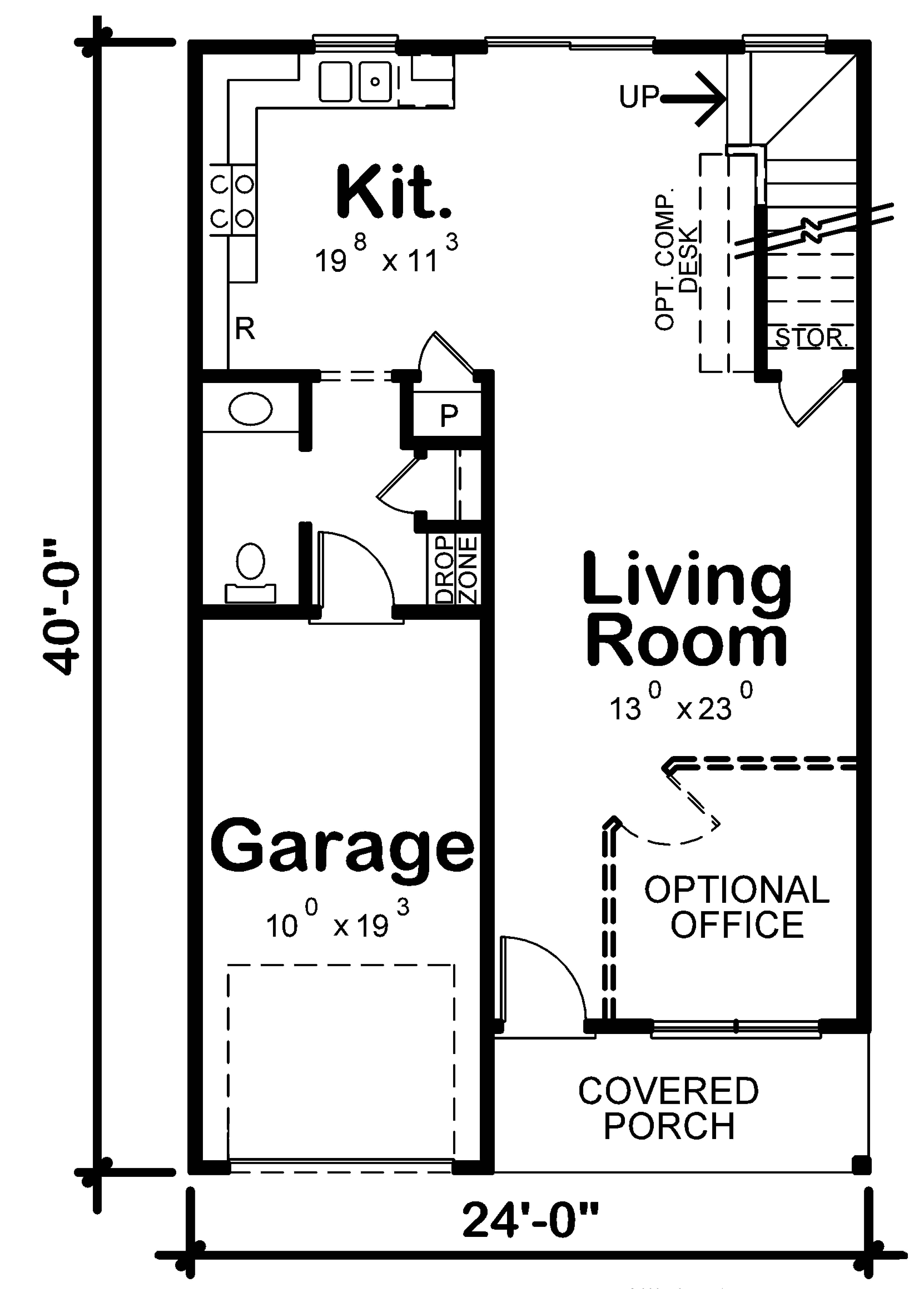 Main Level of Traditional Plan #120-2739
